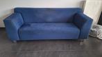 Gebruikte blauwe bank - 2,5 zits, Ophalen, Gebruikt, Overige maten, 75 tot 100 cm
