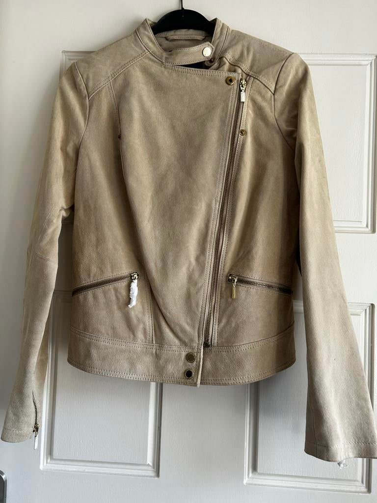 Suède bikerjack van Mexx. 38. New, Kleding | Dames, Ophalen of Verzenden, Zo goed als nieuw, Maat 38/40 (M), Beige