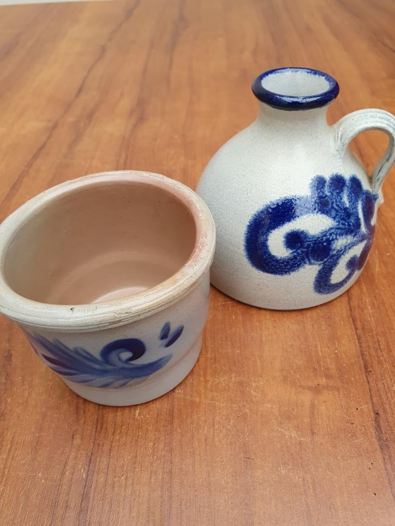 Keuls potje en vaasje - Handgemaakt keramiek, Antiek en Kunst, Ophalen of Verzenden