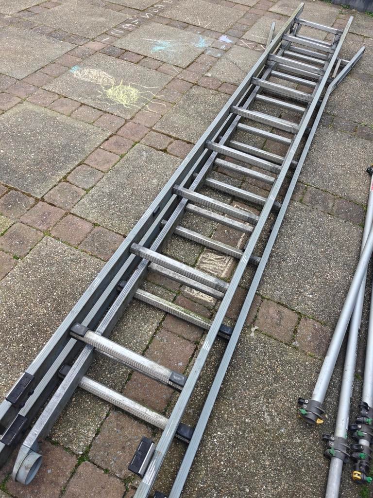 Dirks Ladder 3 x 9 - Uitschuifbaar, Ophalen, Gebruikt, Ladder, Opvouwbaar of Inschuifbaar