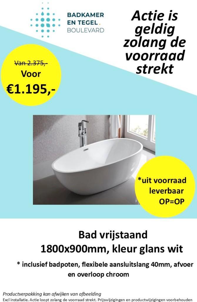 Vrijstaand baden en half vrijstaande baden, Doe-het-zelf en Verbouw, Sanitair, Nieuw, Douche, Chroom, Ophalen
