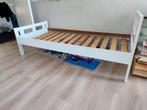 Wit eenpersoonsbed met lattenbodem (IKEA Sultan Lade), Ophalen, Gebruikt, 90 cm, Eenpersoons