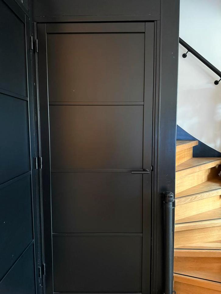 3 Zwarte Binnendeuren - Modern en Stijlvol, Doe-het-zelf en Verbouw, Deuren en Horren, Gebruikt, Binnendeur, 200 tot 215 cm, 80 tot 100 cm