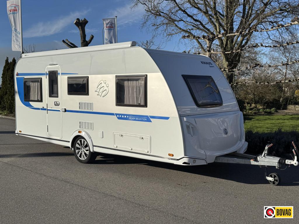 Knaus Sport Silver Selection 500 EU Mover,luifel enkel bed, Caravans en Kamperen, Caravans, Dwarsbed, Rondzit, Schokbreker, Bedrijf