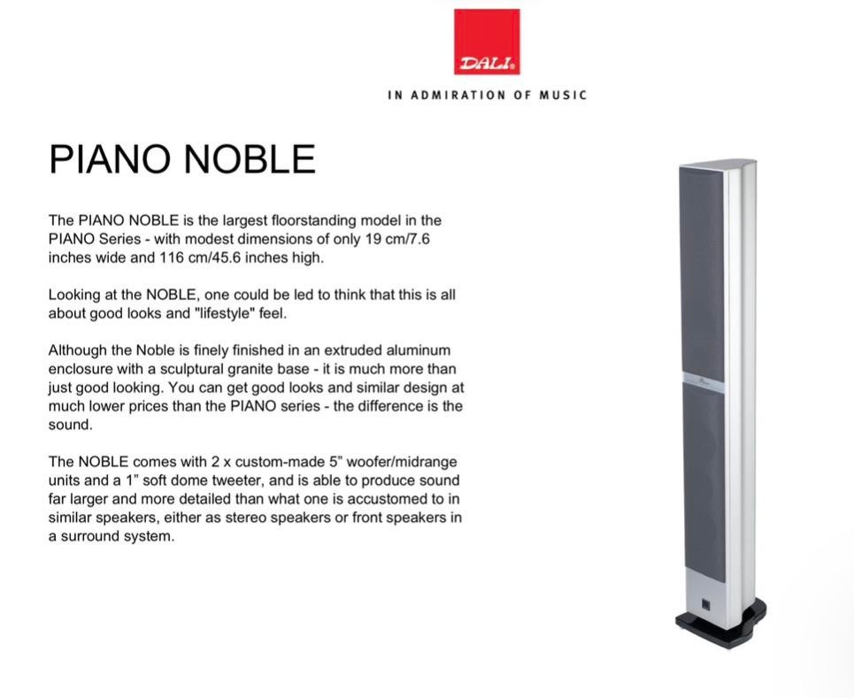 Dali Noble Hifi zuil, Zo goed als nieuw, 120 watt of meer, Front, Rear of Stereo speakers, Ophalen