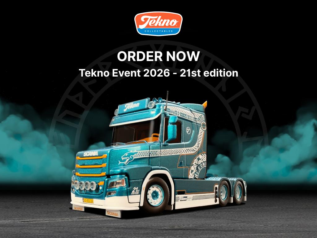 TEKNO  TUFT RT 6X2 SLEEPAS TREKKER  TEKNO EVENT 2026, Hobby en Vrije tijd, Modelauto's | 1:50, Ophalen of Verzenden, Nieuw, Bus of Vrachtwagen