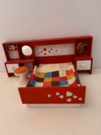 Vintage Lundby bed met ombouw, Ophalen of Verzenden, Gebruikt, Poppenhuis