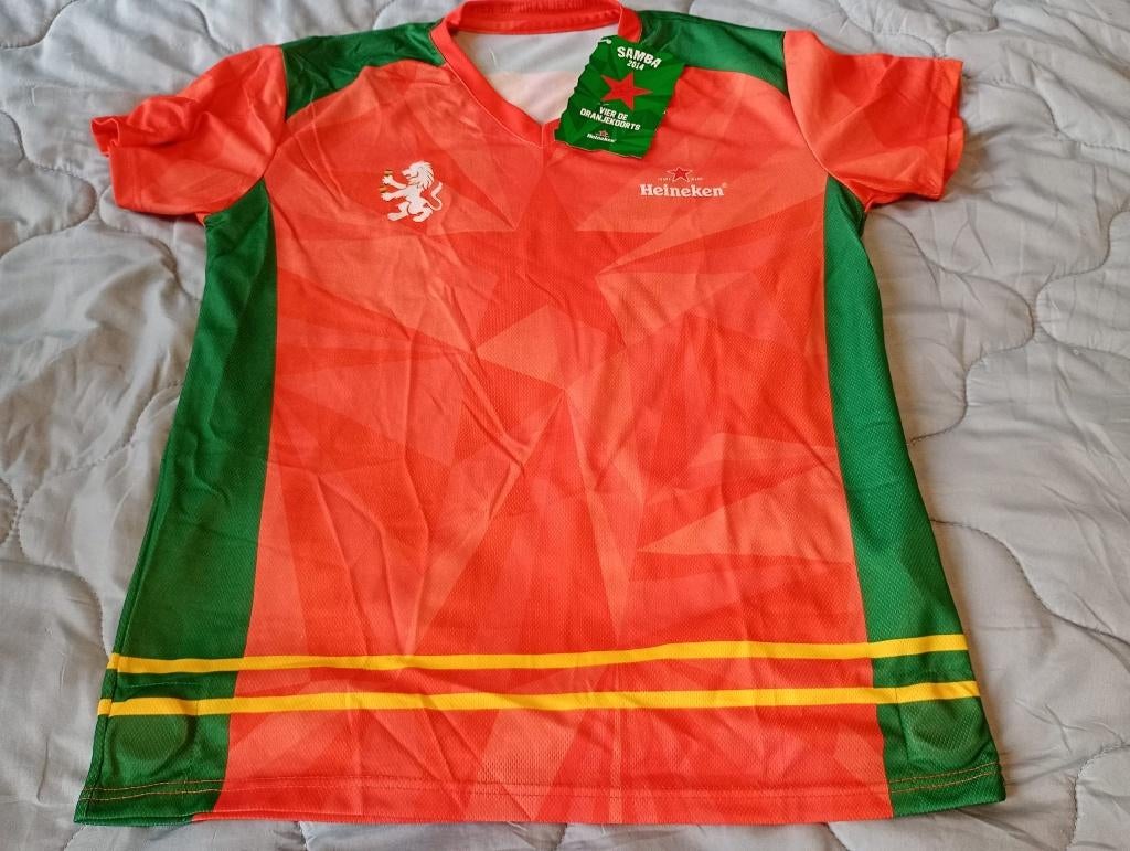 Oranje Heineken Samba 2014 T-shirt Maat L Nieuwstaat, Kleding | Heren, Ophalen, Maat 52/54 (L), Nieuw, Oranje