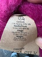Drops Alpaca/Silk Garen - Donker Fuchsia (4,5 bollen), Ophalen of Verzenden, Zo goed als nieuw, Breien of Haken, Wol of Garen