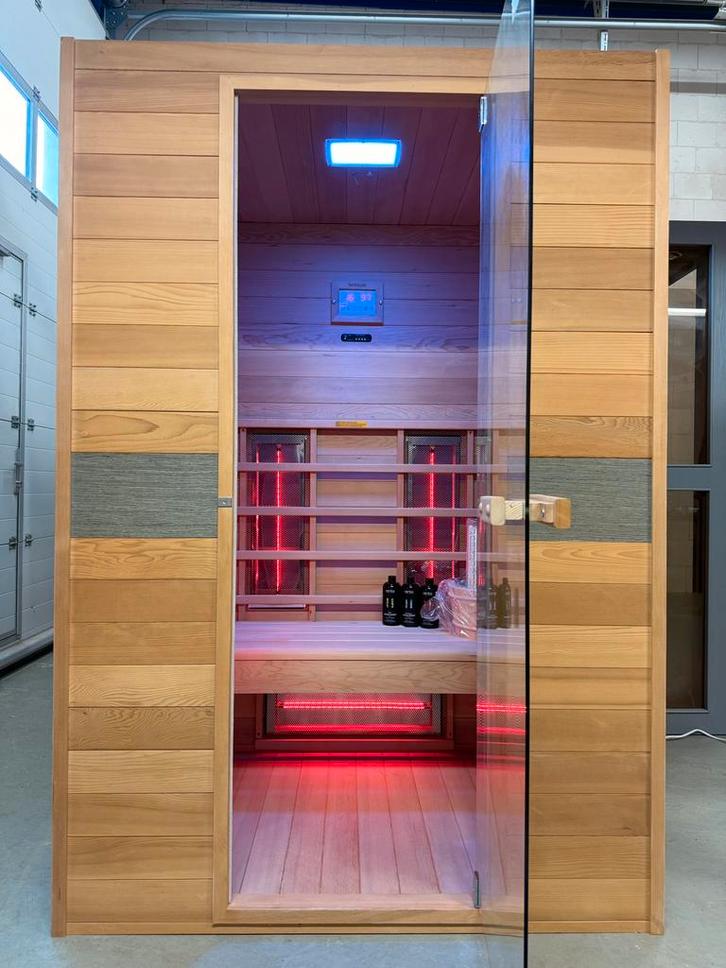 Luxe Combi Sauna (Infrarood + Finse Sauna) - GRATIS MONTAGE, Sport en Fitness, Sauna, Zo goed als nieuw, Complete sauna, Fins of Traditioneel