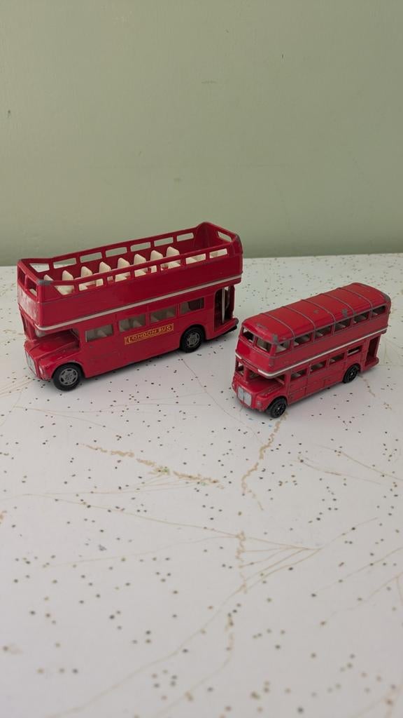 Set van 2 Vintage London Double Decker Bussen, Ophalen of Verzenden, Gebruikt, Overige typen