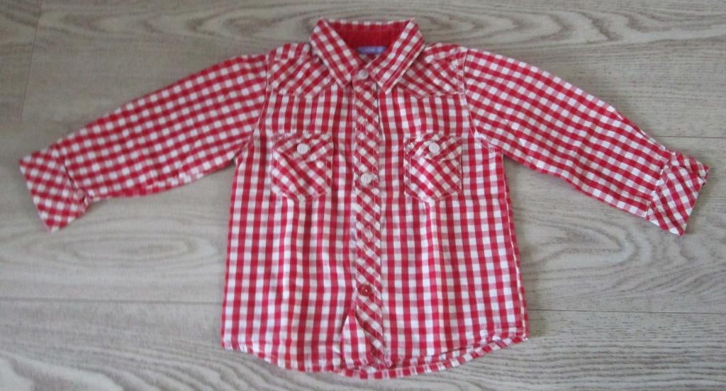 Geruit Overhemd – Rood/Wit, Maat 86 (1–1,5 jaar), Kinderen en Baby's, Babykleding | Maat 86, Ophalen of Verzenden, Zo goed als nieuw
