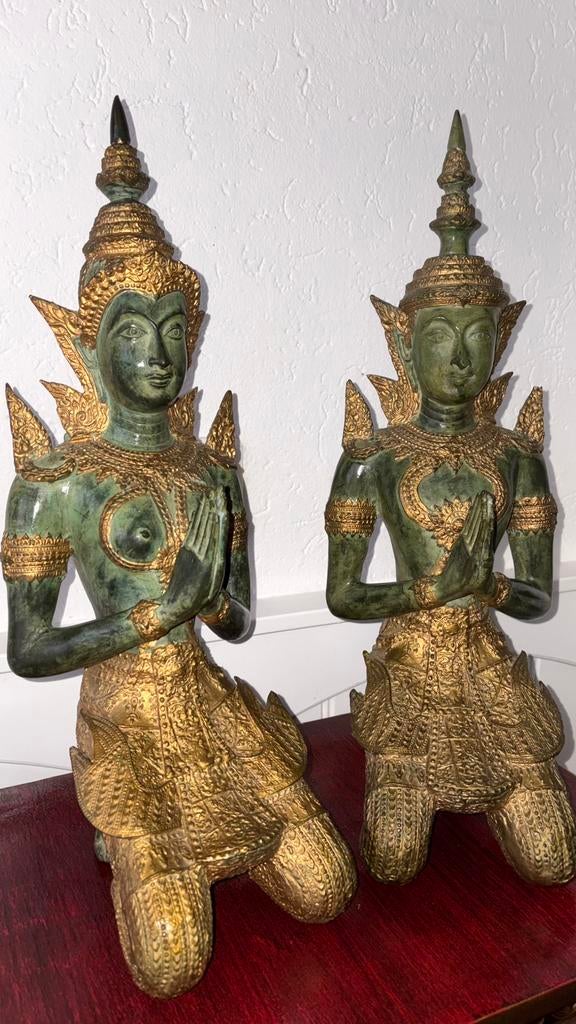 Groen bronse thaise boedhabeeld, zie info, Ophalen, Zo goed als nieuw
