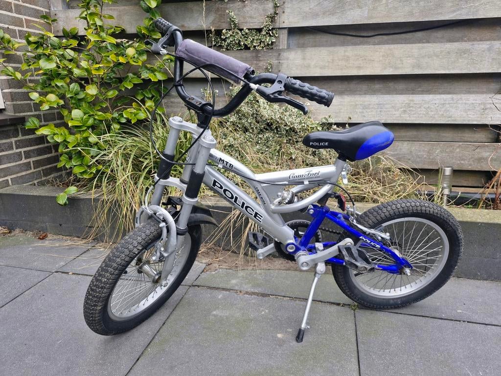 Kinderfiets 'Police' MTB - 16 inch, Fietsen en Brommers, Fietsen | Jongens, Ophalen, Gebruikt, Handrem, 16 inch