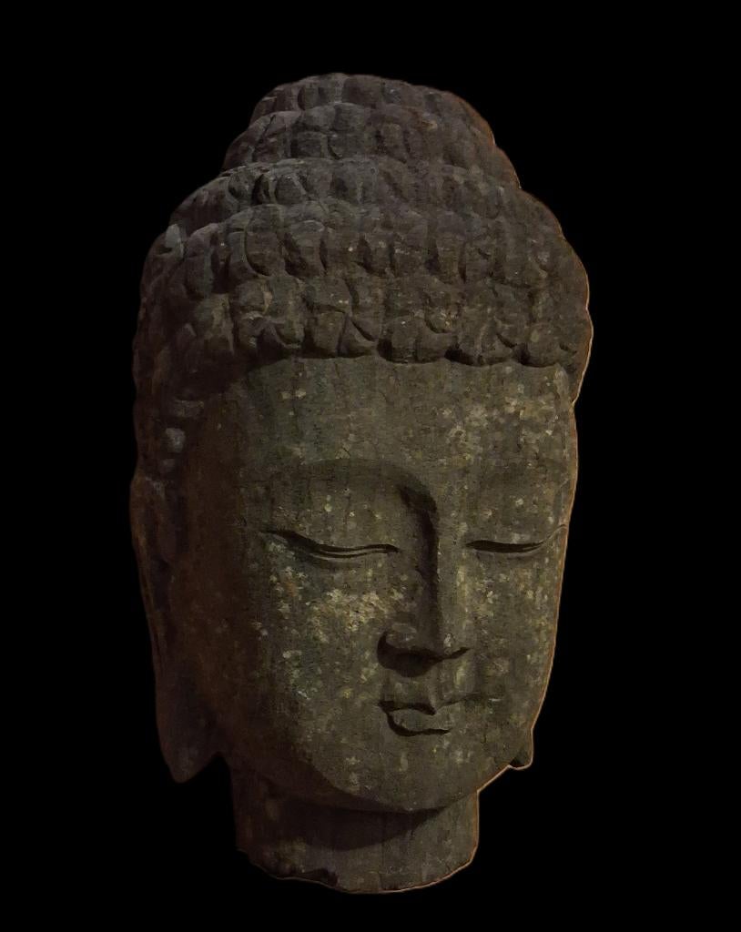 Boeddha hoofd massief steen, Verzenden