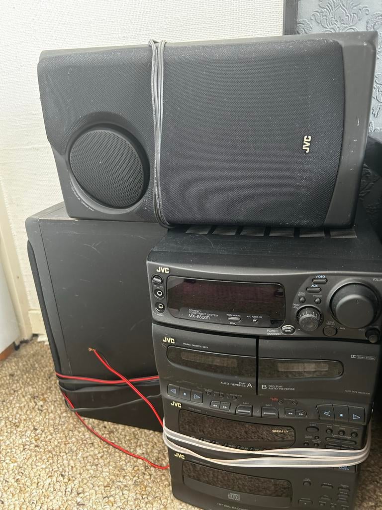 JVC Hifi Stereo Set met Speakers en Cassettedeck, Ophalen, Gebruikt, Losse componenten, Cassettedeck