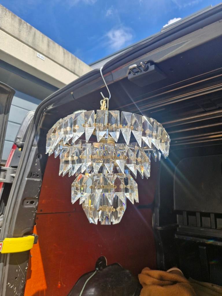 Vintage kinkeldey kristallen kroonluchter, Huis en Inrichting, Lampen | Kroonluchters, Ophalen of Verzenden