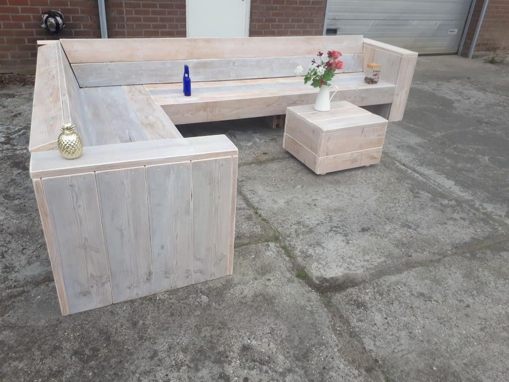 Steigerhouten hoekbank van gebruikt steigerhout douglas, Ophalen of Verzenden, Nieuw