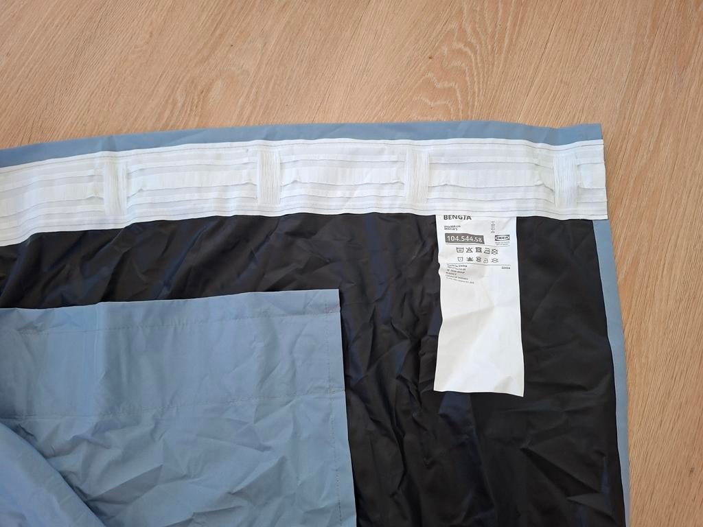 Verduisterende gordijnen blauw/zwart IKEA Bengta, Ophalen, Gebruikt, 200 cm of meer, 200 cm of meer