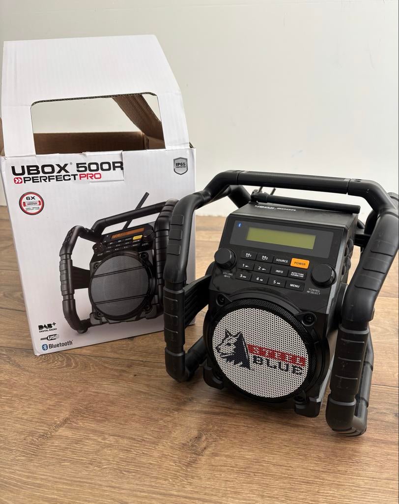PerfectPro Ubox 500R Bouwradio - Limited Steel Blue Editie, Ophalen of Verzenden, Zo goed als nieuw, Bouwradio
