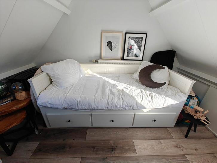 Ikea Hemnes bedbank 80x200, Huis en Inrichting, Slaapkamer | Bedden, Zo goed als nieuw, Tweepersoons, 80 cm, 200 cm, Hout, Wit
