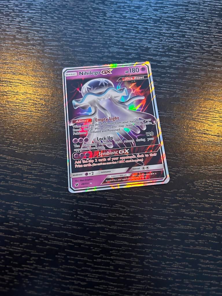 Nihilego GX Pokémon Kaart - Ultra Beast, Ophalen of Verzenden, Zo goed als nieuw, Losse kaart