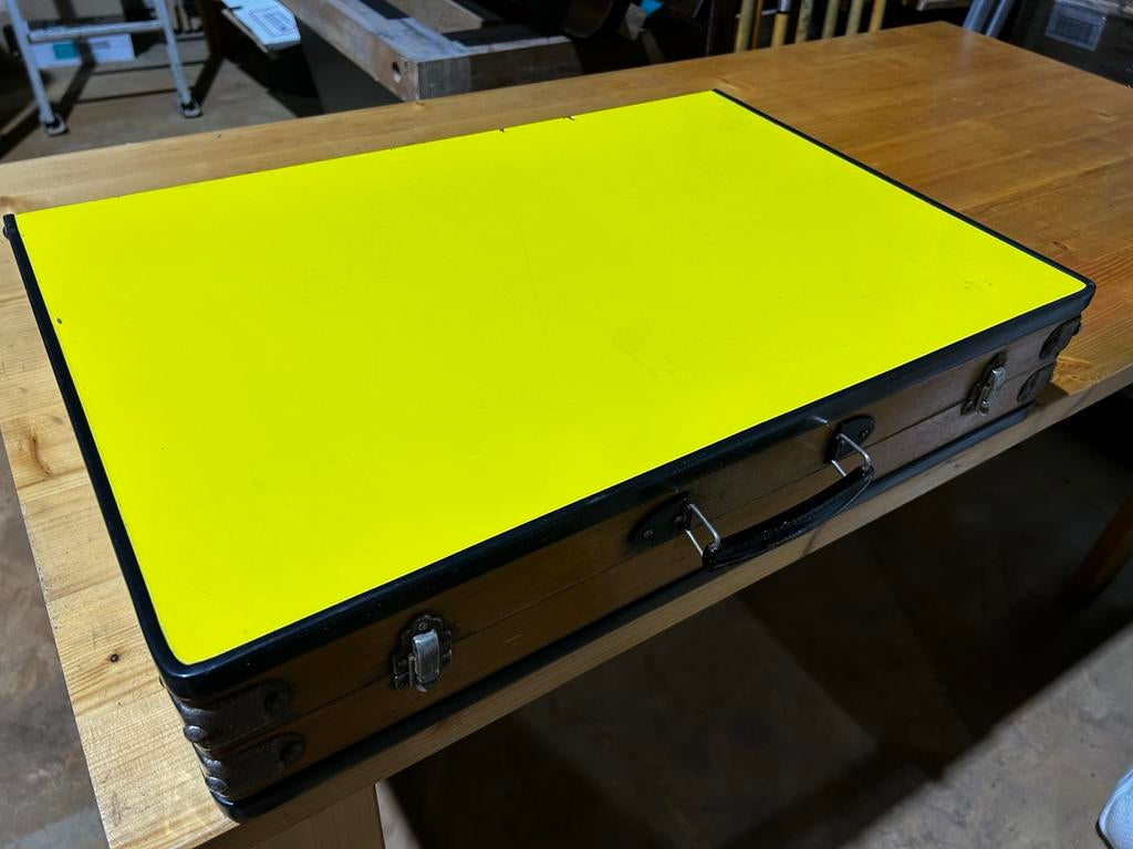 Campingtafel met stoeltjes vintage in koffer, Ophalen of Verzenden, Gebruikt