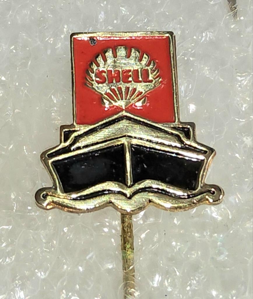 Vintage Shell Speldje - Schip Thema, Ophalen of Verzenden, Gebruikt, Overige onderwerpen, Speldje of Pin