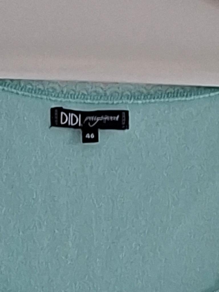 Didi basic hemdje met kantendetails licht turquoise mt 46, Maat 46/48 (XL) of groter, Didi, Zo goed als nieuw, Zonder mouw