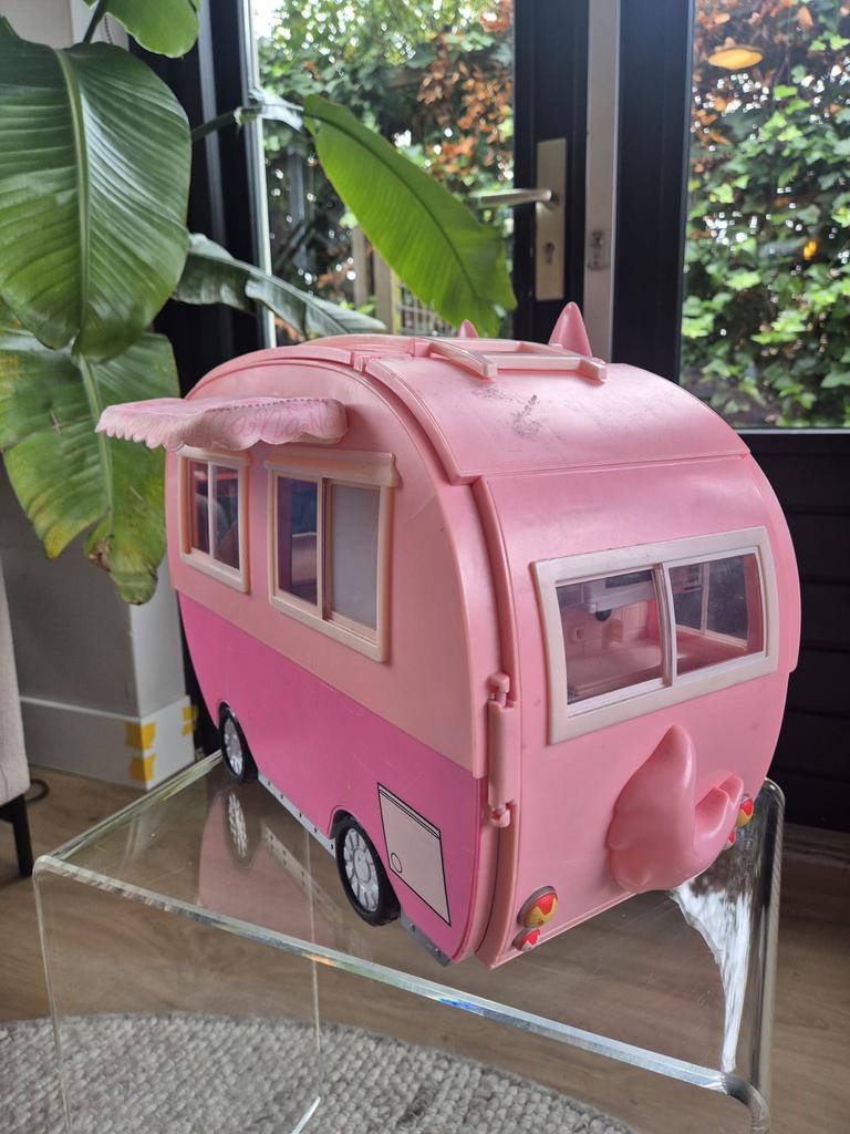 Leuke roze speelgoed camper voor kinderen, Ophalen of Verzenden, Gebruikt, Meisje