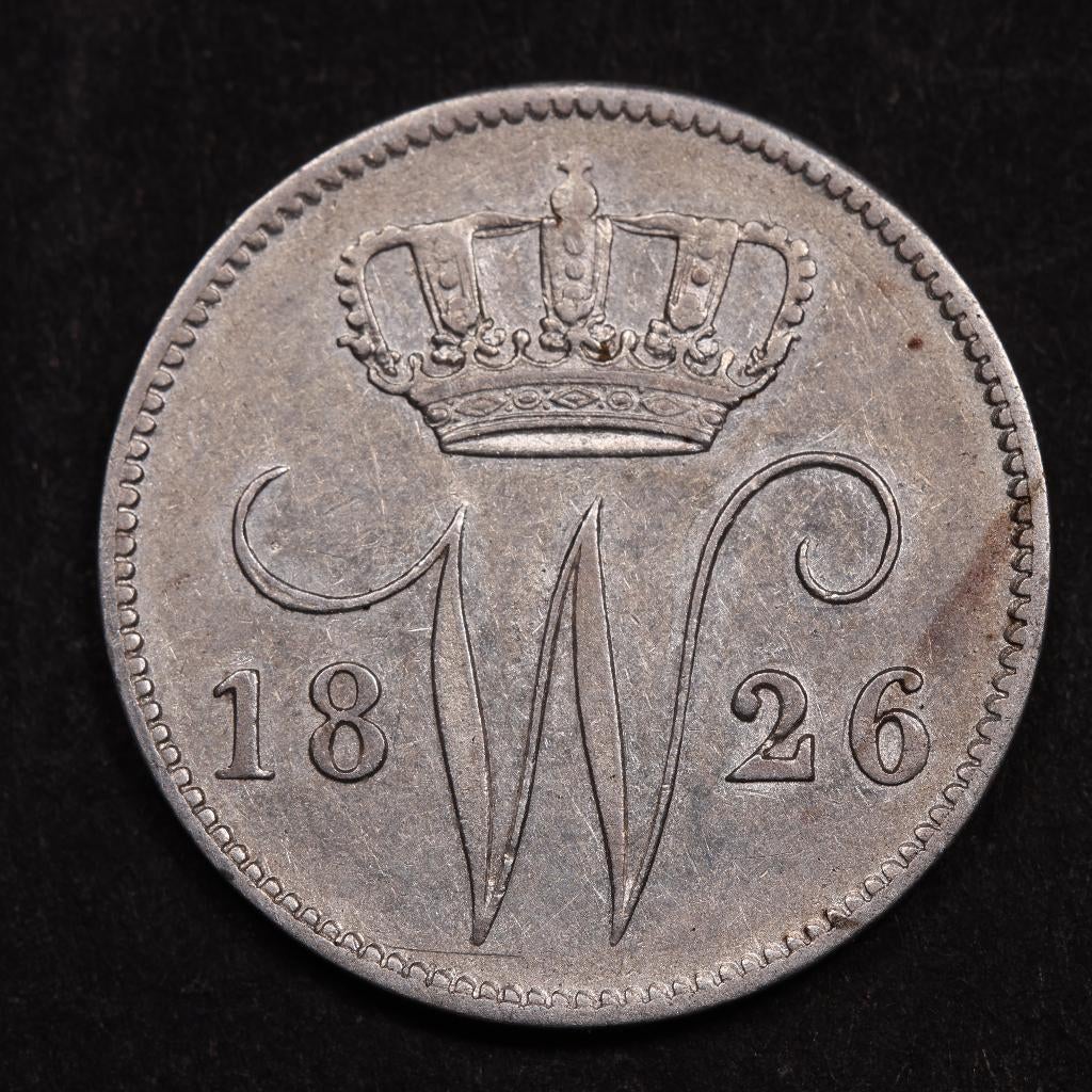 25 cent 1826 Utrecht. Pr-., Zilver, 25 cent, Ophalen of Verzenden, Koning Willem I