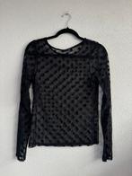 Zara zwarte mesh top met stippen print, Zwart, Zara, Maat 42/44 (L), Ophalen of Verzenden