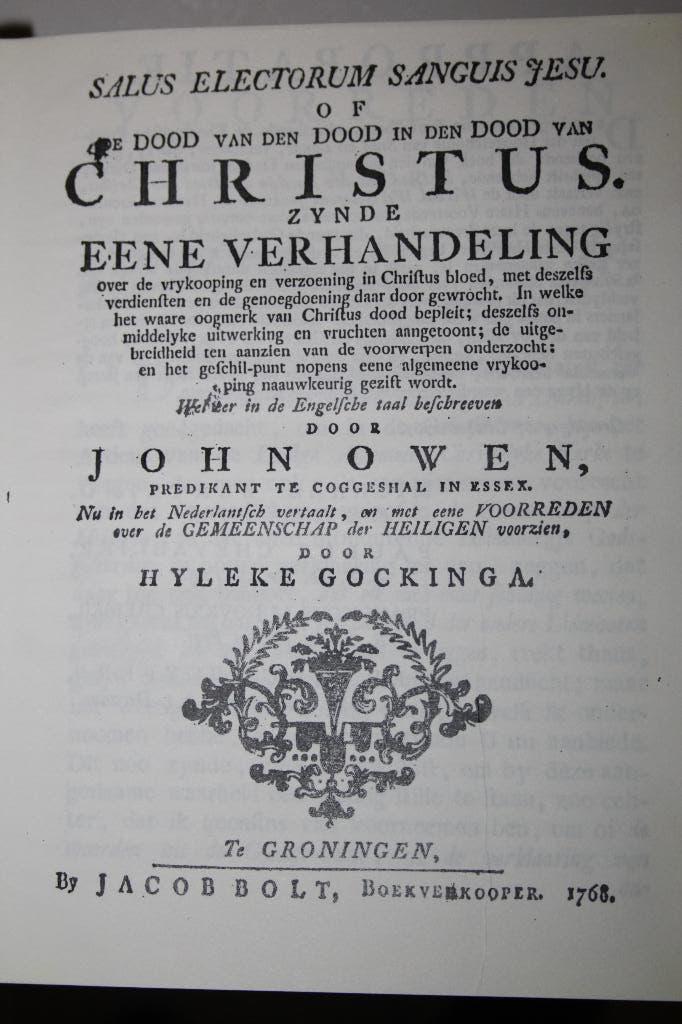 John Owen - Vrykooping en verzoening in Christus bloed REPR., Antiek en Kunst, Ophalen of Verzenden