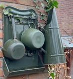 Emaille Set 4-delig Donkergroen met Lepelrek, Verzenden