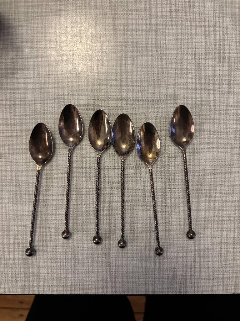 6x verzilverde theelepels – Gero Zilmeta / DE vintage design, Ophalen of Verzenden
