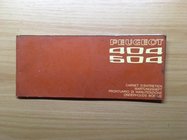 Peugeot 404 - 504  blanco Onderhouds boek  1973  NL/Fr/Duits, Auto diversen, Handleidingen en Instructieboekjes, Ophalen of Verzenden