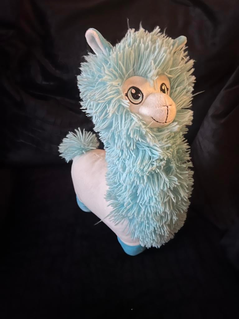 Wit met blauwe Alpaca knuffel 40 cm groot, Ophalen of Verzenden, Zo goed als nieuw, Overige typen