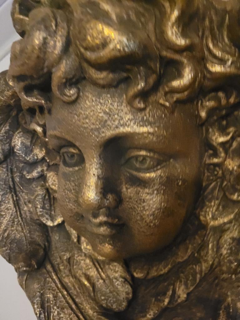 Groot engelen hoofd, plantenbak Clayre & Eef, Antiek en Kunst, Ophalen of Verzenden