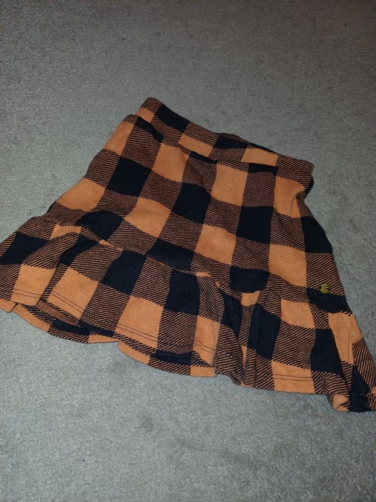 Geruit rokje oranje/zwart, Kinderen en Baby's, Kinderkleding | Maat 104, Ophalen of Verzenden, Meisje, Jurk of Rok