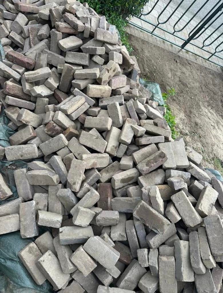 Oude gebakken waaltjes, Tuin en Terras, Tegels en Klinkers, Ophalen, Gebruikt, Keramiek, Klinkers