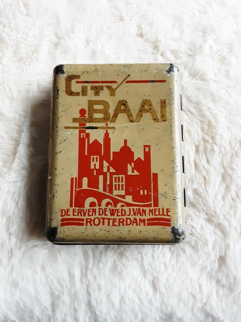 VAN NELLE , TABAKSBLIKJE , CITY BAAI. C.A. 1925., Verzamelen, Ophalen of Verzenden, Gebruikt, Koffie, Van Nelle