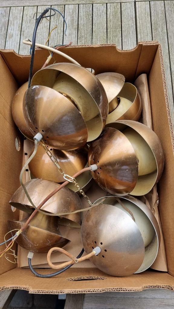 7 Raak Sprigfontein hanglampen Vintage - Project met liefde, Huis en Inrichting, Lampen | Hanglampen, Ophalen, Gebruikt, Vintage, Mid-century modern