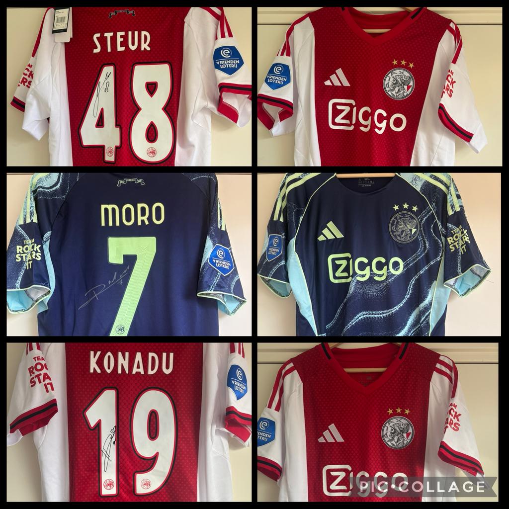 Ajax shirts gesigneerd handtekeningen, Maat XL, Ophalen of Verzenden, Zo goed als nieuw, Shirt