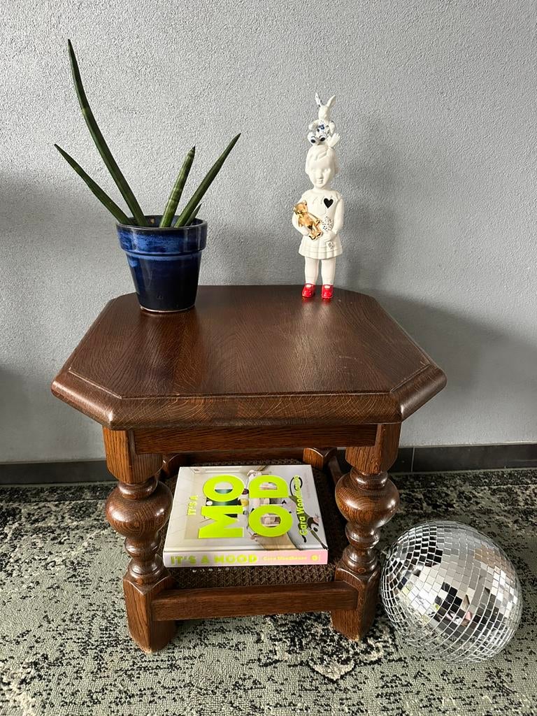 Vintage jaren 70 massief eikenhouten salontafel, Huis en Inrichting, Tafels | Salontafels, Ophalen of Verzenden