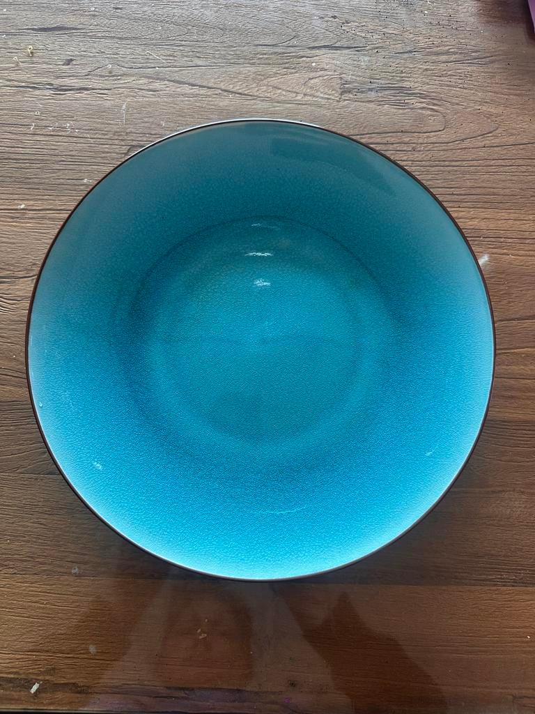 Grote blauwe borden 10 sruks, Gebruikt, Keramiek, Ophalen of Verzenden, Schaal of Schalen