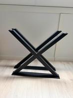 Woood tablo X poten zwart set van 2, Ophalen, Zo goed als nieuw, Rond, 50 tot 100 cm