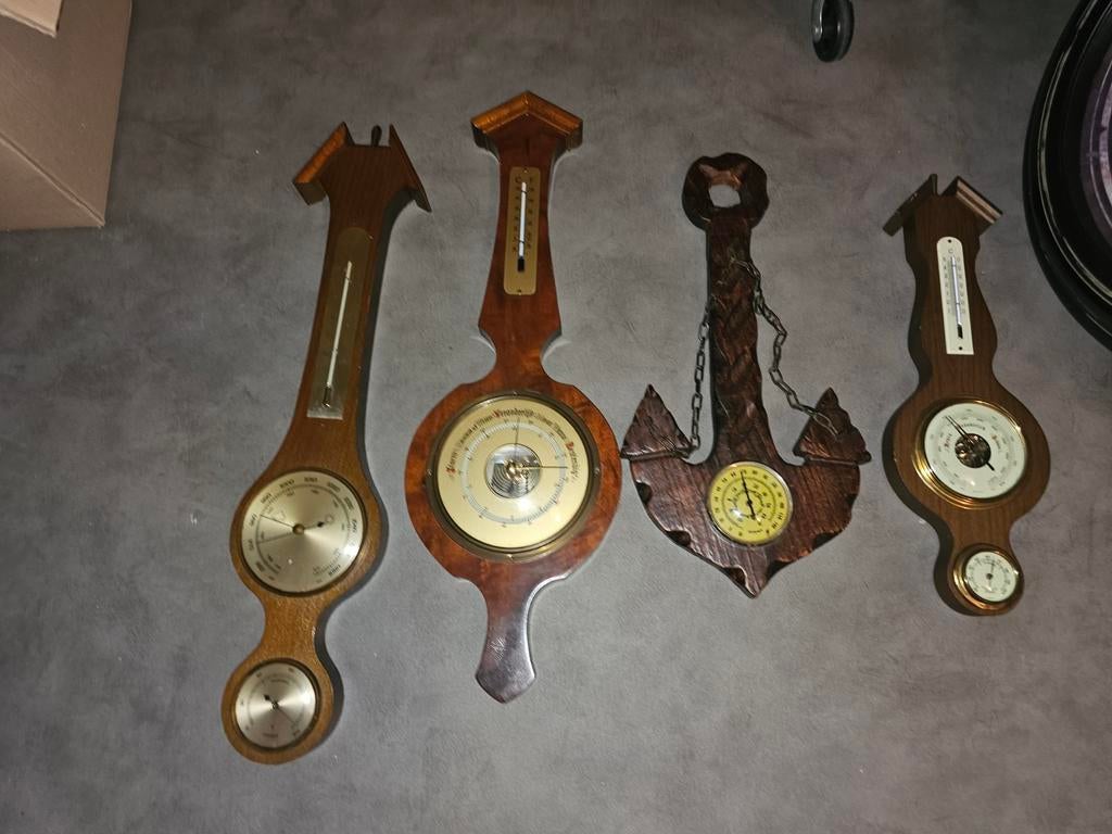 Diverse antieke barometers en weerstations, Ophalen, Gebruikt, Barometer