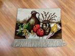 Geknoopt wandkleed met stilleven 55/40 cm, Gebruikt, Etten-Leur, DJT@dejuistetoon.eu, Ophalen of Verzenden