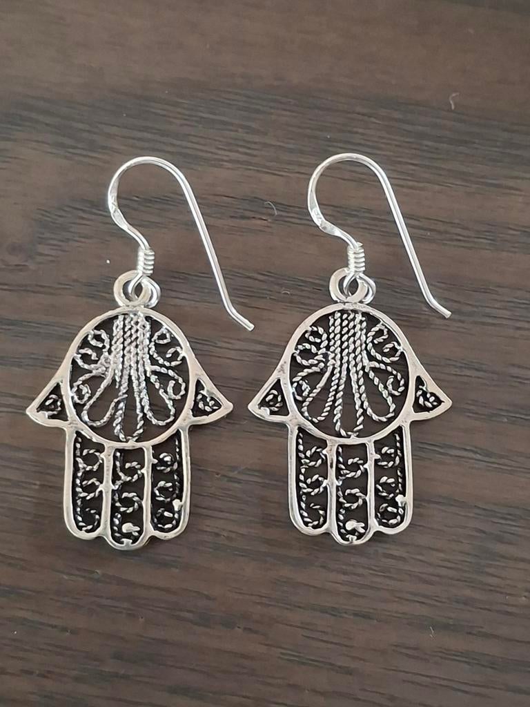 Zilveren(925) filigrain oorbellen, Verzenden, Zo goed als nieuw, Zilver, Zilver