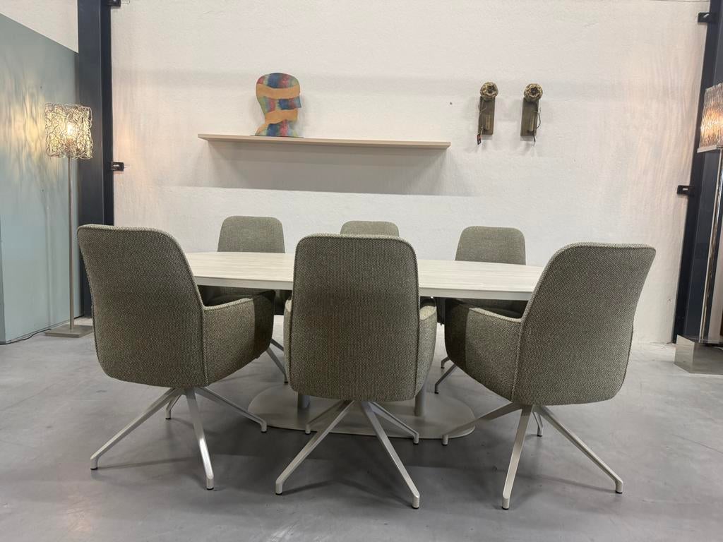 Nieuw Leolux Toveri Eettafel Keramie blad Design Tafel 220, Huis en Inrichting, Overige materialen, Leolux, 100 tot 150 cm, Ophalen of Verzenden